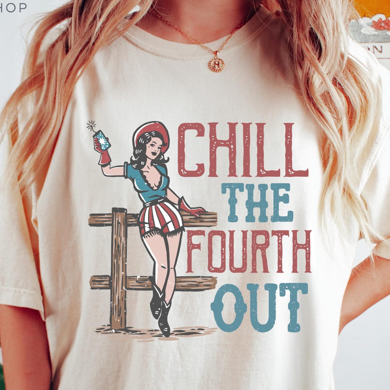 Retro Western 4th Of July Comfort Colors® T-Shirt, Chill The Fourth OuT-Shirt, Vintage 4th of July Shirt, Country Cowgirl 4th of July Shirt XL