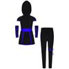 Costume Cosplay Ninja Unisex per Bambini Top con Cappuccio Stampa Drago Ampia Fascia Fondo Spaccato Set Guanti Pantaloni