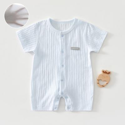 Newborn Baby Short Sleeve Romper, Lightweight Cotton Infant One Piece Outfit, Summer Baby Crawling Jumpsuit for Boys and Girls