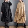 Frühling & Herbst Übergröße Spitze Langarm Hemdblusenkleid