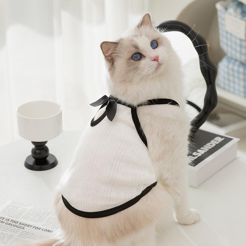 Classic simple spring and summer breathable cat vest into cat kitten anti-hair loss sling teddy dog pet clothes