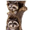 Garden Decor: Little Raccoon Resin Figurine with Bird Ornament
