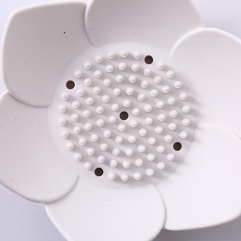 Newest Soap Box Lotus Shape Non-slip Portable Silicone for Draining Tray Dish Kitchen Bathroom Accessories 2pc/lot