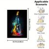 Rock Guitar Print Flannel Fleece Throw Blanket Reversible Lightweight Office Nap Cover Contemporary Style Gift