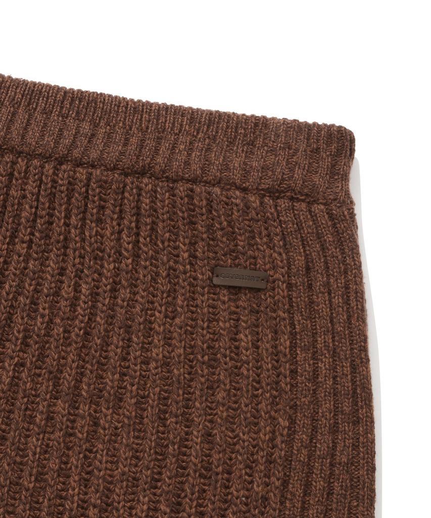 Covernat Woman Knit Mini Skirt Brown