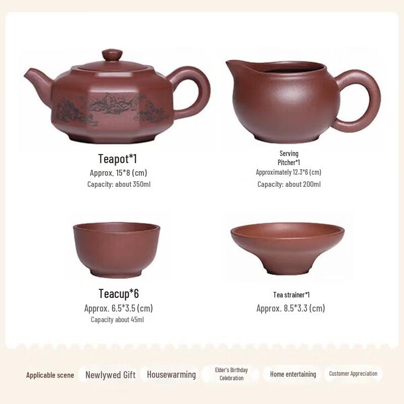 Pan Hongfa Eight Directions Wealth Zisha Tea Set
