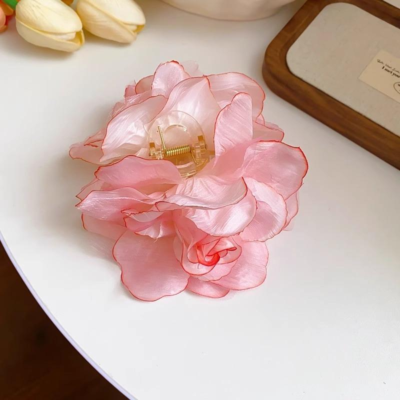 Seaside Vacation Style Mesh Flower Clip Women s High-end Feeling New Hair Atmosphere Headband Accessories