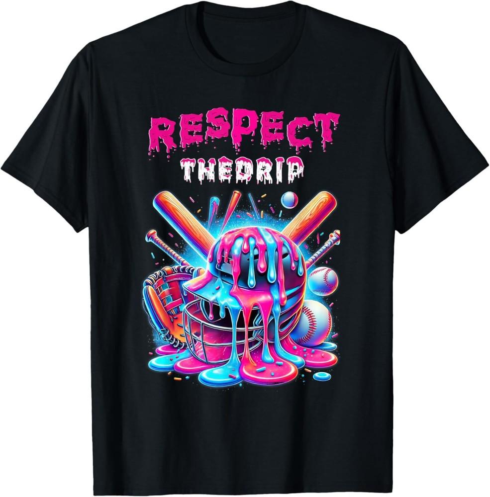 Baseball Drip Graphic Respect The Drip T-shirt