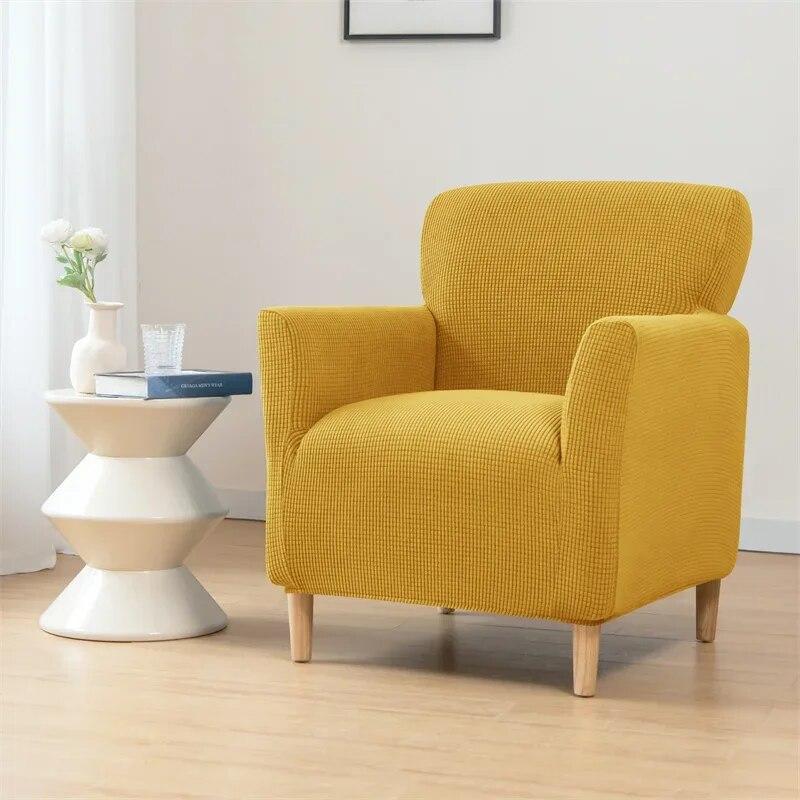 Polar Fleece Armchair Cover Elastic All-inclusive Single Sofa Slipcovers for Living Room Stretch Tub Club Chairs Protector Case