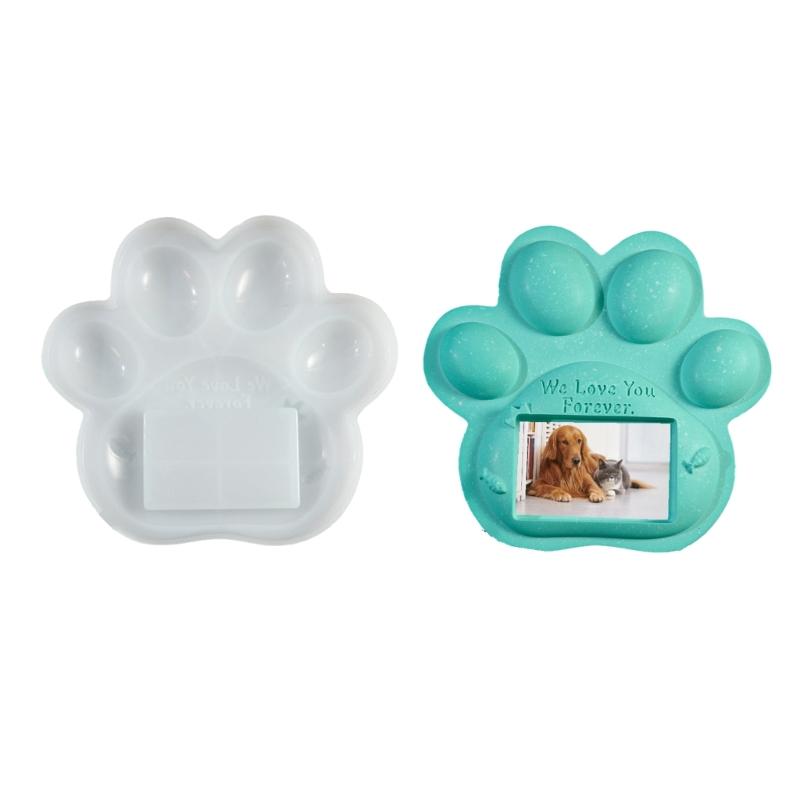 

Pet Memorial Photo Frame Silicone Mould Handmade Dog Paws Photo Frame Mold Epoxy Resin Mold Craft Supplies 1