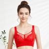Embroidered Lace Adjustable Bra with Full Cup Soft Underwire Anti-sagging Bra Small Cup Bra for Large Breasts