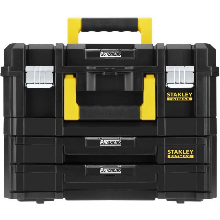 Kit 2 Mallettes PRO-STACK™ - STANLEY FATMAX - FMST1-71981 - 2 poignées - 2 tiroirs - 21,5 L