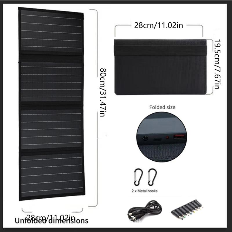 Przenośne składane urządzenie ładujące z panelem słonecznym 40W z 3 portami wyjściowymi, zewnętrzna płyta ogniw słonecznych do ładowania, na plecak