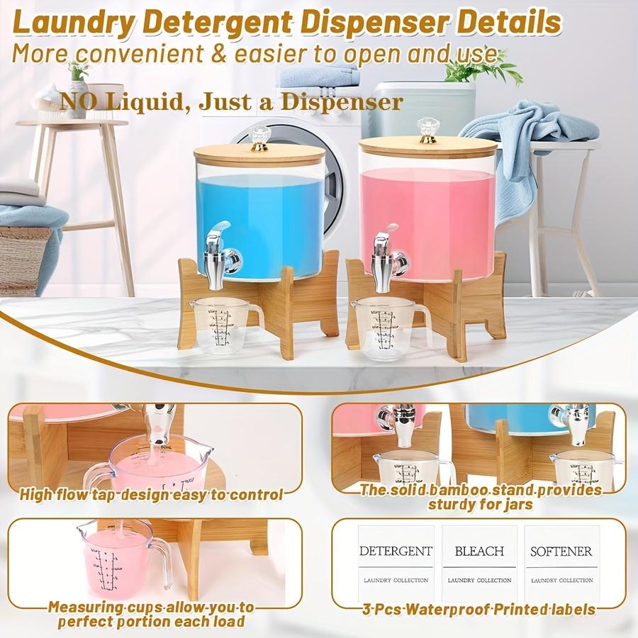 1Pcs/2Pcs Laundry Detergent Dispenser, Laundry Soap Dispenser with Stand, Fauts Laundry Detergent Container Organization