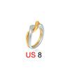 18K Gold and Silver Two-color French Retro Stacked Ring Simple Versatile Ring Hand Jewelry