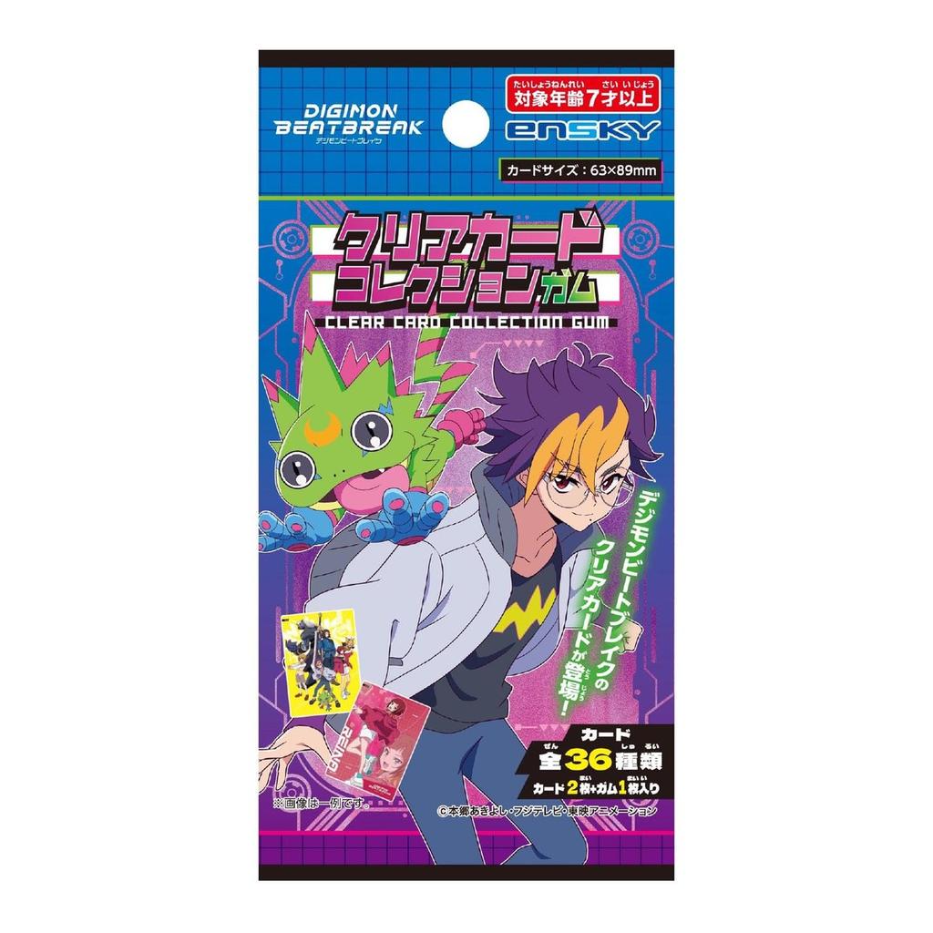 ENSKY Digimon Beatbreak Clear Card Collection Gum Soda Flavor Shokugan Trading Cards Box of 18 Packs