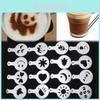 Durable Plastic Coffee Stencil Set 16 Pieces Modern Simple Design For Latte Art