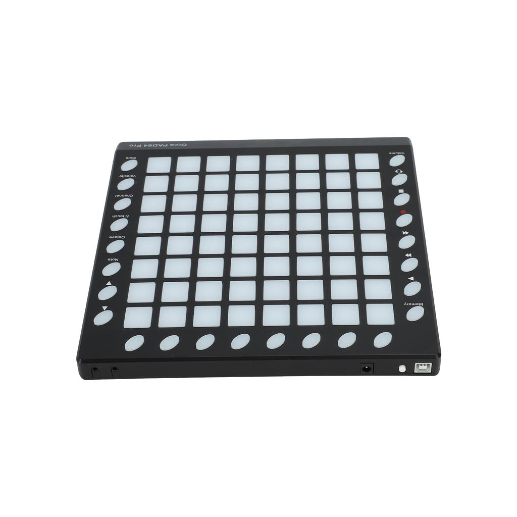 MIDI Controller Drum Pad 64 RGB Backlit Velocity Sensitive Pads 24 Buttons USB MIDI Input Output Portable MIDI Pad for