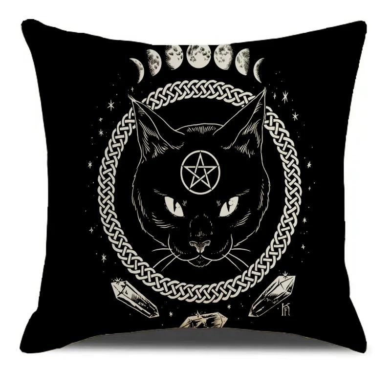 

Гадание Черный Кот Голубь Узор Принт Квадратная Наволочка Смесовая Наволочка Чехол для Подушки Гостиная Домашний Декор 66x66cm красный