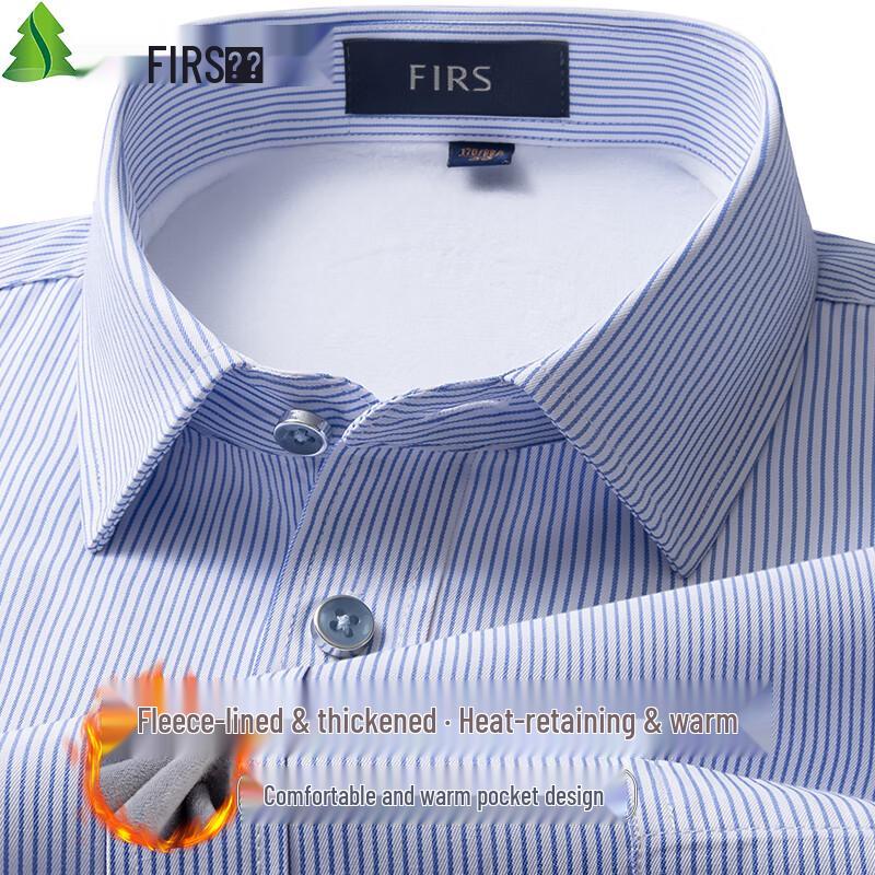 FIRS Men's Plush Lined Warm Business Casual Shirt