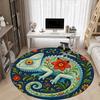 1pc Chameleon Flowers Office Round Area Rug, Indoor Mat Suitable For Office, Under Office Chairs Bedroom Living Room Home Decor, Room Deco