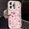 Pink Peach Flower Phone Case For iPhone 16 16E 15 14 13 12 11 Pro Max X XR XS Max 7 8 Plus Anti-Drop Silicone Soft Cover