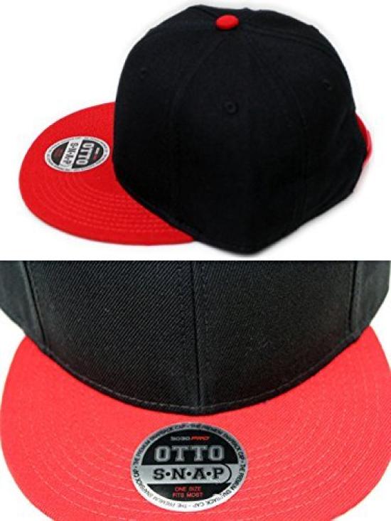 OTTO Flat Visor Snapback Cap In Charcoal/Black (CK)