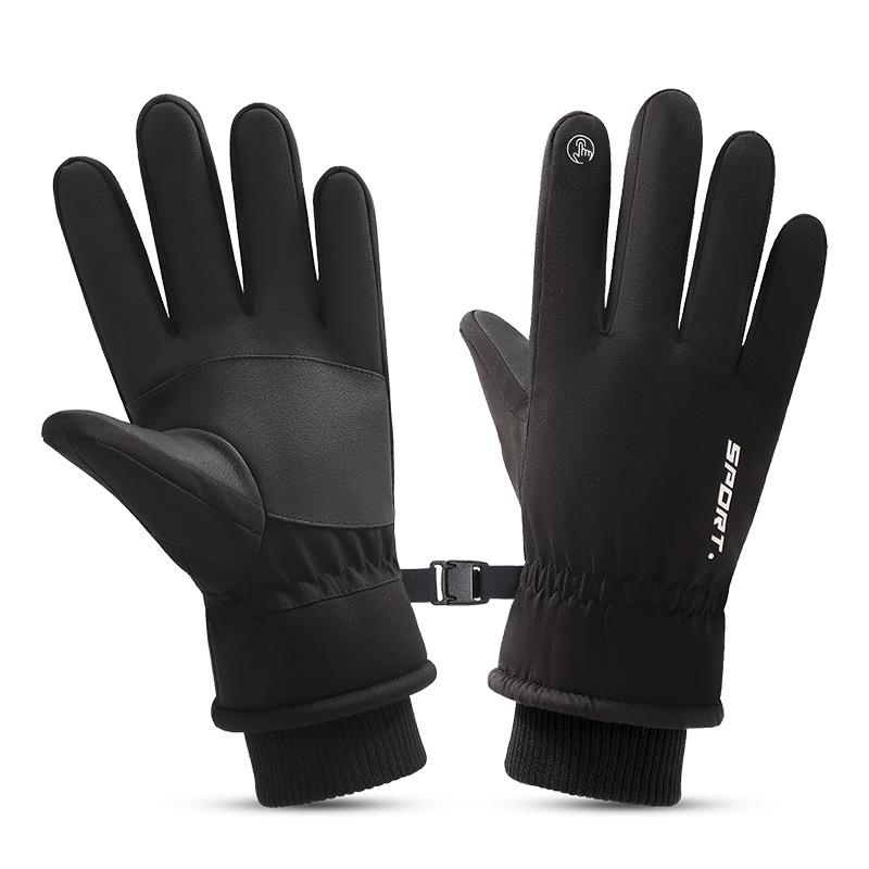 Fleece Lining Touch Screen Winter Warm Men Ski Waterproof Gloves