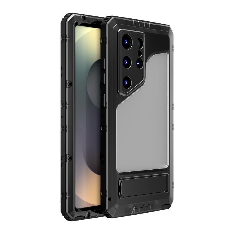 

Металлический чехол-бампер 3-в-1 с полной защитой на 360° Металл+Мягкий силикон для телефона Samsung S25 Ultra S23 S22 S24 Ultra Plus Galaxy S22 5G чёрный