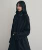 Leathery Cashmere Balmacaan Robe Coat [Grey]