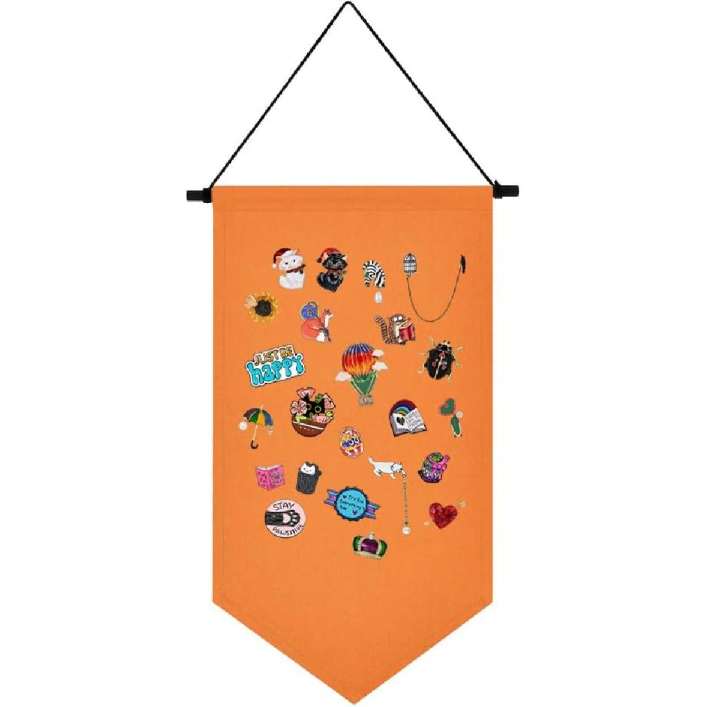 Wall Hanging Brooch Jewelry Storage Case Canvas Display Stand Enamel Pin Display Banner Holder Earrings Necklace Glitter Pin Collection Organizer