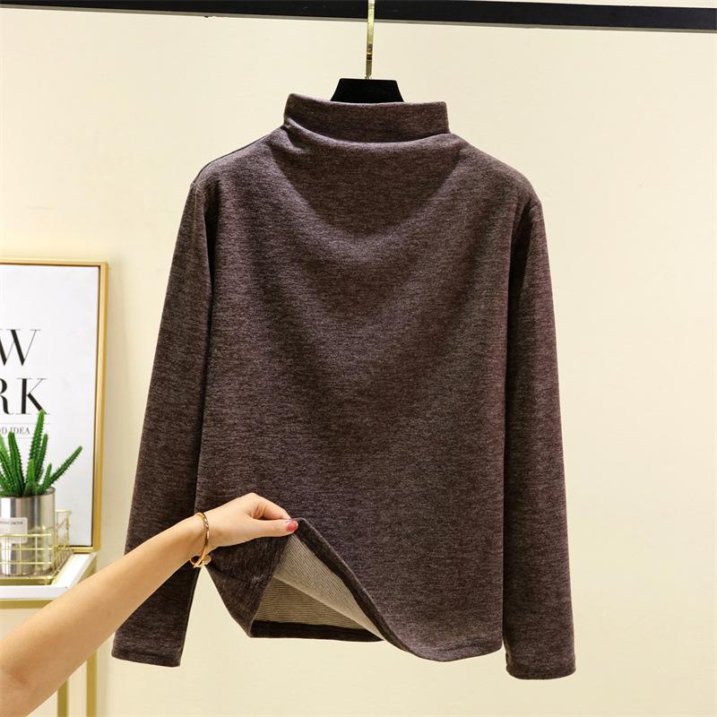 Women's Plus Velvet Long Sleeve Warm Base Layer Top