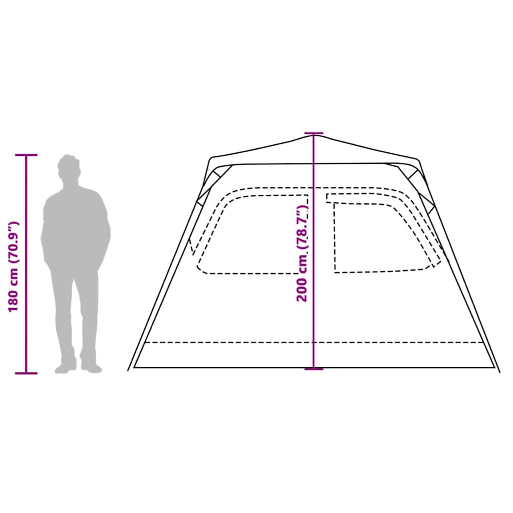 Dome Family Tent for 6 Persons Green Quick Release