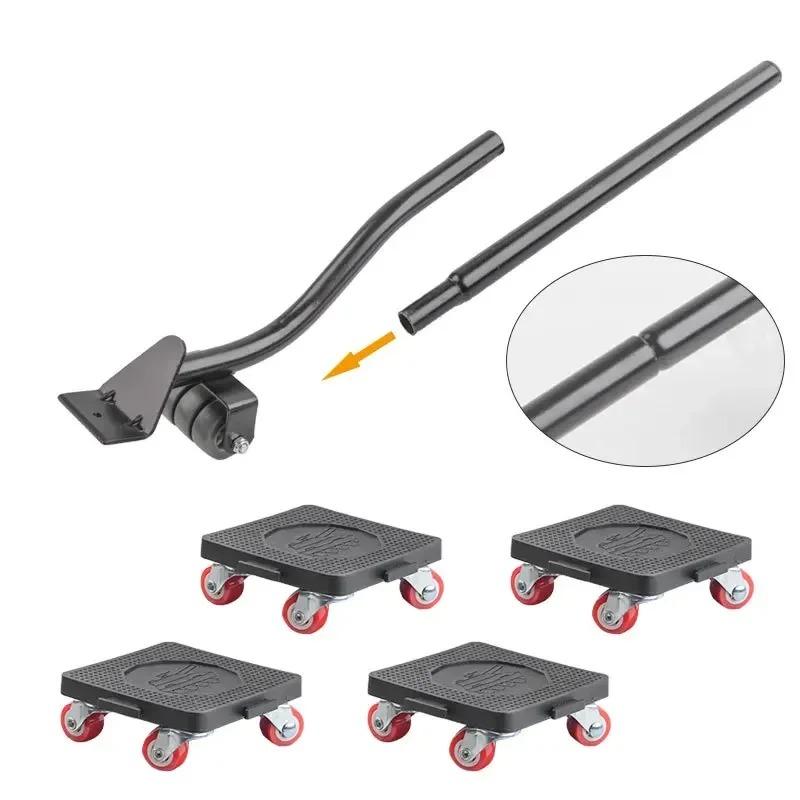 Furniture Moving Transport Roller Set Removal Lifting Moving Tool Set Wheel Bar Mover Moving Heavy Stuffs Device Hand Tool