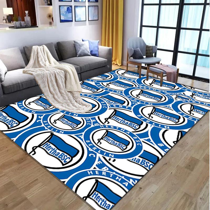 Hertha BSC Pattern Rug, Indoor/Outdoor Mat, for Picnic, Gameroom, Bedroom, Office, Living Room, Home Decor Carpet, Birthday Gift