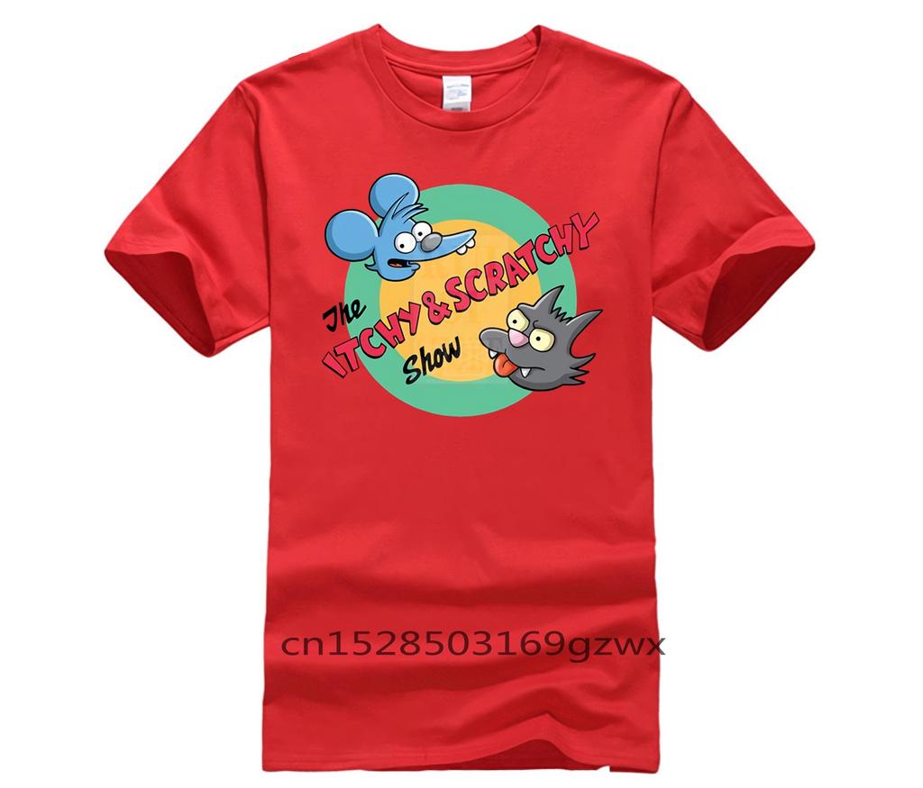 Trendy Creative Graphic T Shirt Top The Fight And Bite Itchy Scratchy Clothes New Summer Unisex Casual Print T Shirt Unisex