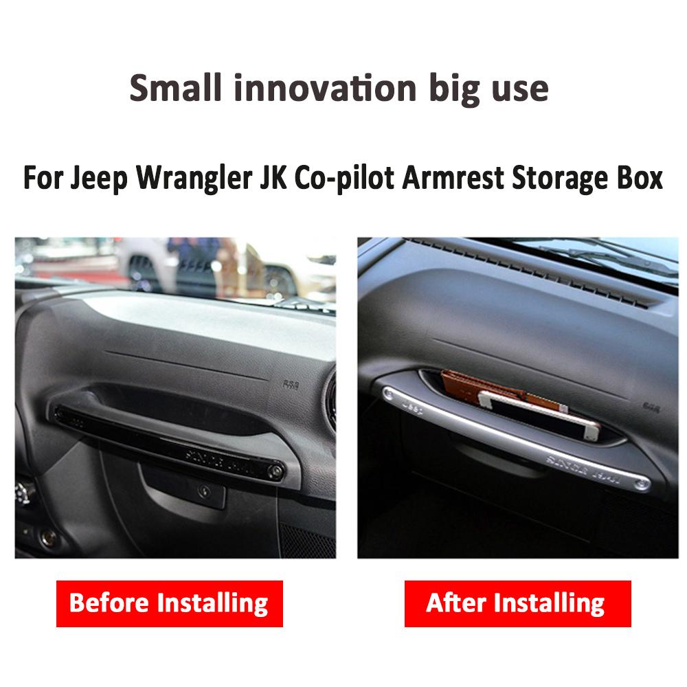 For Jeep Wrangler JK 2011-2018 LHD Car Passenger Storage Tray Organizer Grab Handle Accessory Box Door Interior Accessories