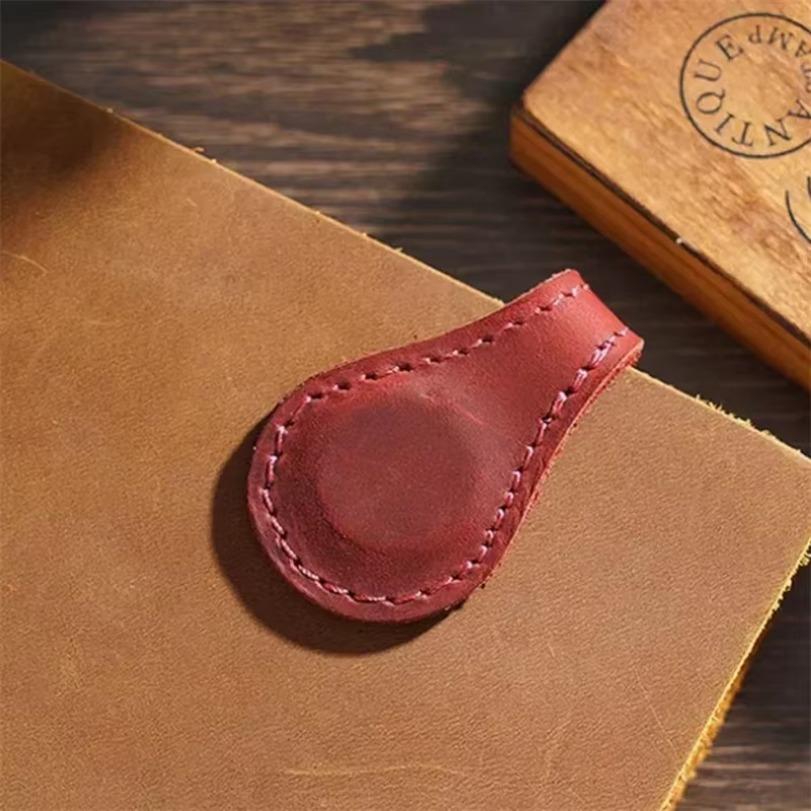 New PU Genuine Leather Magnetic Bookmark Double-sided Magnetic Buckle Notebook Page Pagination Clip Learning Reading Accessories