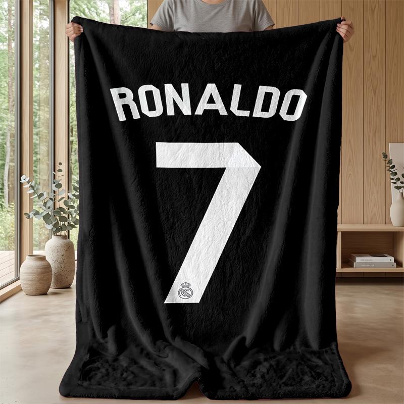 Coperta Tema Cristiano Ronaldo Morbida Coperta in Flanella Morbida Coperta Plaid Peluche Coperta Accogliente per Divano Letto per Arredamento Casa