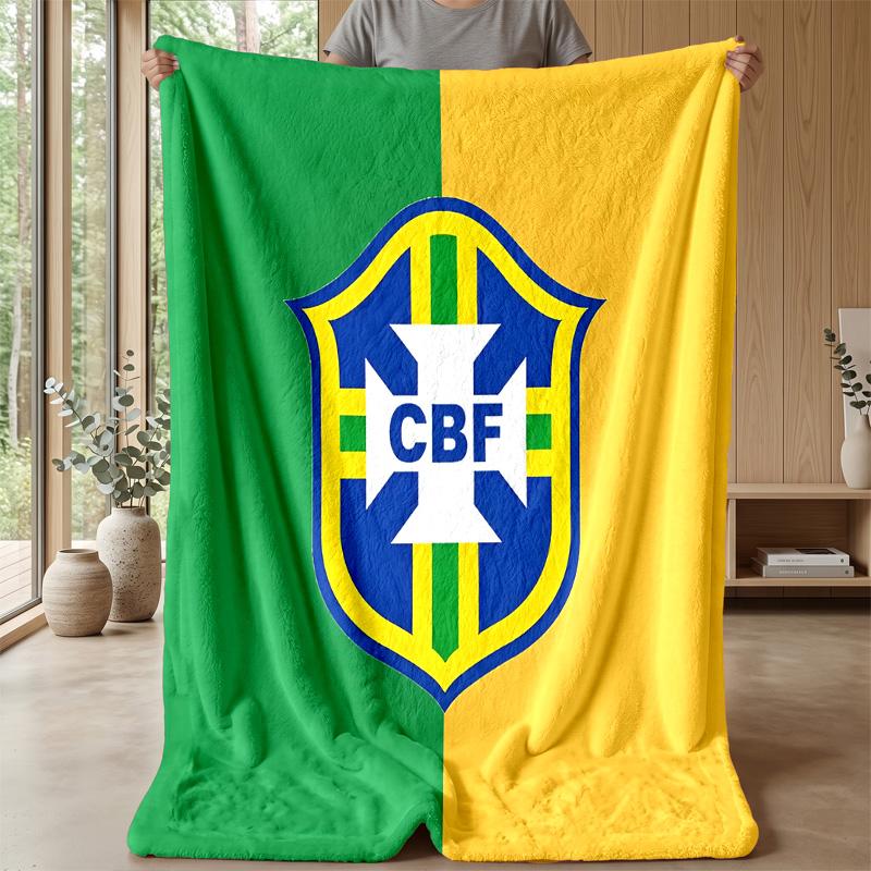 Brazil national football team Theme blanket Soft Flannel Fleece Blanket Warm Lightweight Throw Blanket for Home Sofa Bed