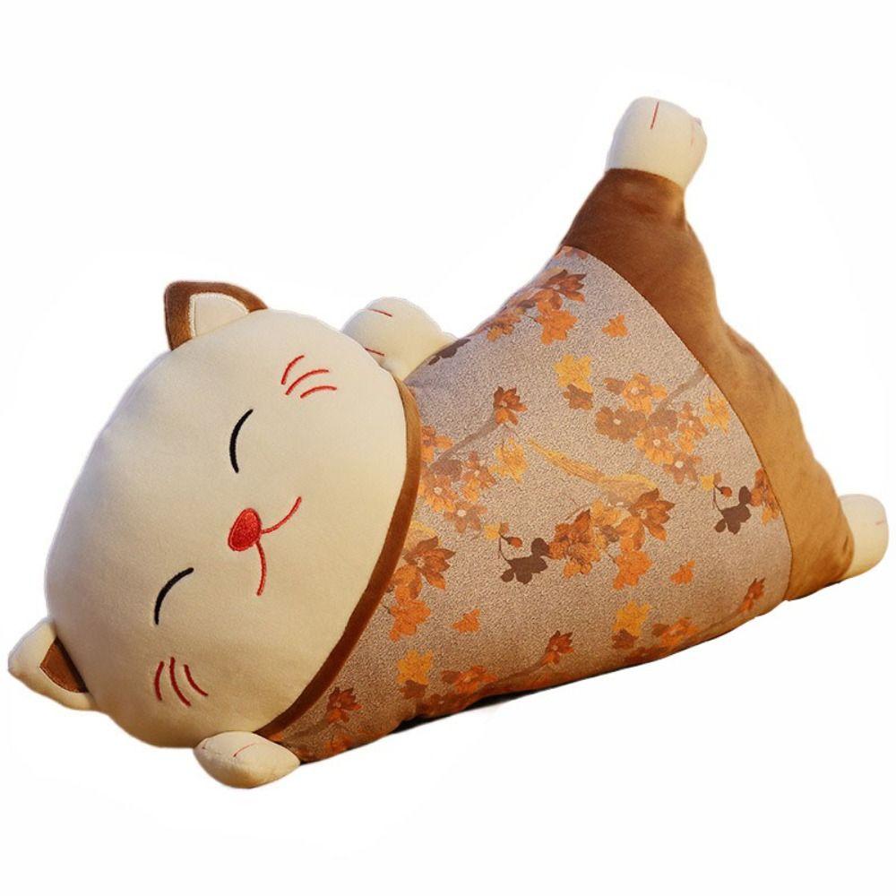 

Cushion Pillow Fortune Cat Throw Pillow Waist Protector Stuffed Doll Birthday Gift коричневий