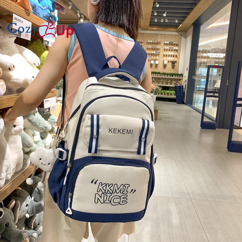 Schoolbag Women's Casual Large-capacity Durable Backpack All-match Fashion Letter Printing Lightweight Backpack