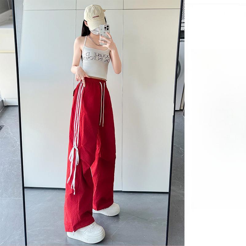 Summer New Loose Drape Wide-leg Pants Casual Bow Quick-drying Overalls