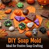Mixed Halloween Theme Silicone Mold Ghost Tray with Spider Pumpkin Bat Skull Pattern Baking Tools for Chocolate Jelly Decoration