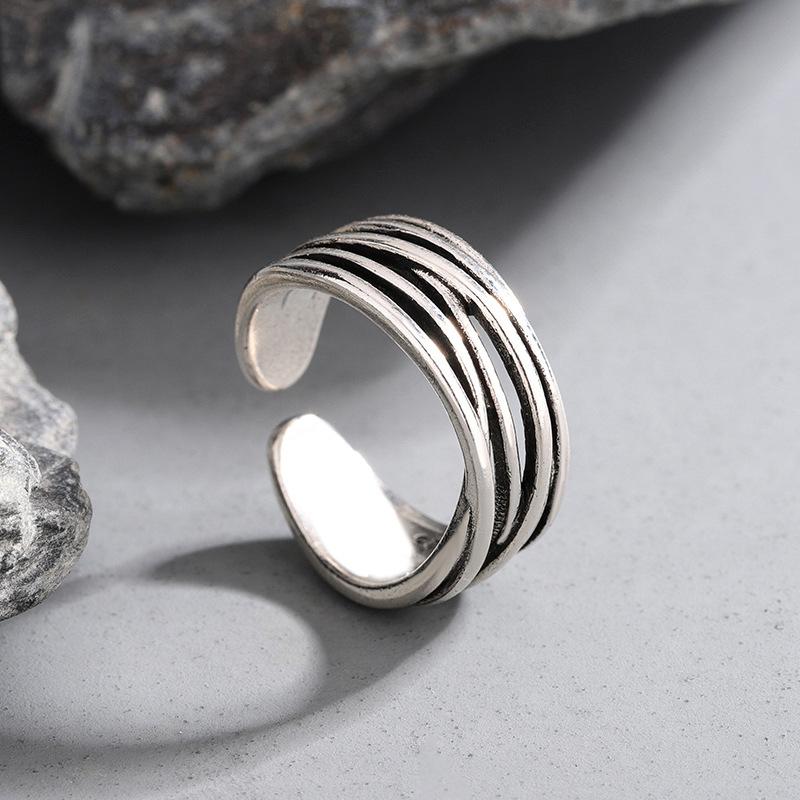925 Sterling Silver Entangle Rings For Women Adjustable Ring Birthday Gift Jewelry Ladies Accessories Prevent Allergy