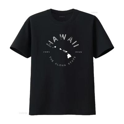 Hawaii  T Shirt Vintage Washed Fashion Unisex Graphic Breathable Versatile Designer Clothes Top For Everyday Wear Soft