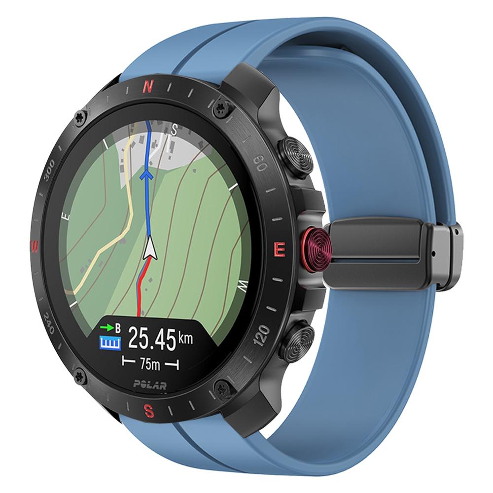 

22 мм 20 мм Магнитная пряжка Силиконовый ремешок для POLAR Grit X2 Pro Titan / Vantage V3 M M2 / Ignite 3 2/Pacer / Unite Ремешок 22mm сапфировый
