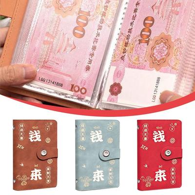 Large Capacity 50 Envelopes Money Saving Challeng PU Cash Storage Book Portable Budget Binder