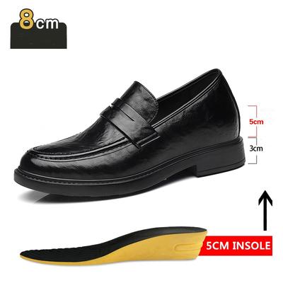 Zapatos de Vestir para Hombre Aumentan 8cm Cuero Genuino Transpirables Zapatos Aumentadores de Altura Invisibles Casual de Negocios Suela Blanda Zapatos Derby para Hombre