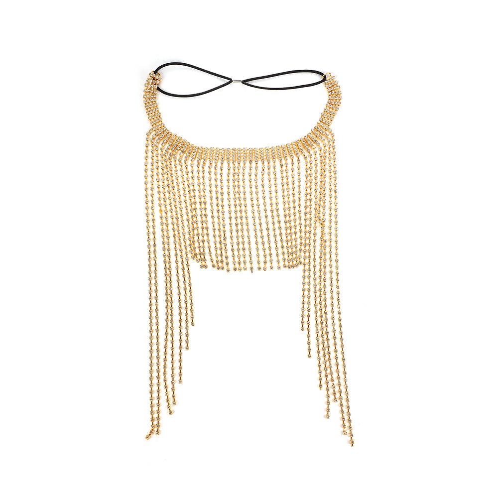Luxury Ethnic Style Rhinestone Tassel Headband and Forehead Chain